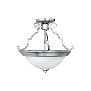 Essentials-2 Light Semi-Flush Mount in  style-14.75 Inches wide by 14 inches high