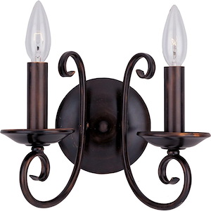 Loft-2 Light Wall Sconce in Early American style-10 Inches wide by 8 inches high - 1213848