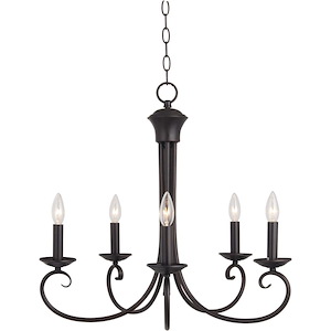 Loft-5 Light Chandelier in Early American style-25 Inches wide by 23 inches high