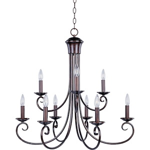 Loft-9 Light 2-Tier Chandelier in Early American style-29.5 Inches wide by 29 inches high