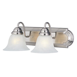 Essentials-2 Light Early American Bath Vanity in Early American style-18 Inches wide by 7 inches high