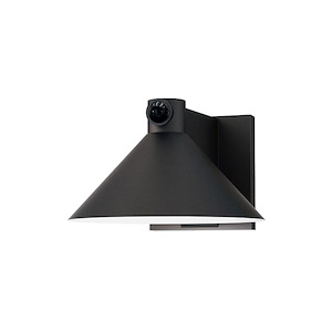 Conoid - 8W 1 LED Medium Wall Sconce with Dusk-Dawn-5.25 Inches Tall and 8 Inches Wide