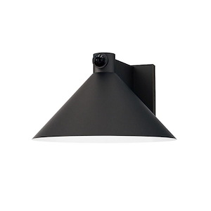 Conoid - 10W 1 LED Large Wall Sconce with Dusk-Dawn-6 Inches Tall and 10 Inches Wide