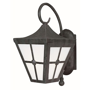 Castille EE-Outdoor Wall Lantern Forged Iron in Mission style-8.5 Inches wide by 17 inches high