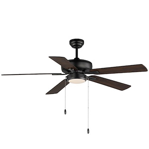 Super-Max - 5 Blade Ceiling Fan with Light Kit In Contemporary Style-16 Inches Tall and 52 Inches Wide - 1326661