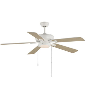 Super-Max - 5 Blade Ceiling Fan with Light Kit In Contemporary Style-16 Inches Tall and 52 Inches Wide