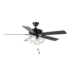 Basic-Max - 5 Blade Ceiling Fan with Light Kit In Traditional Style-18.25 Inches Tall and 52 Inches Wide - 1265885