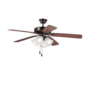 Basic-Max-Indoor Ceiling Fan with Light Kit I in  style-52 Inches wide by 18.25 inches high