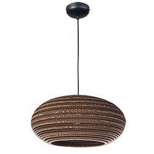 Java-One Light Pendant in Far East style-17 Inches wide by 9 inches high