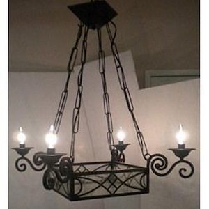 Four Light Pendant-25 Inches wide by 32 inches high - 605234