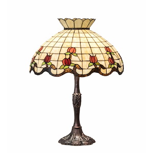 26 Inch High Roseborder Table Lamp
