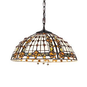 Fleur-de-lis - 3 Light Pendant-13 Inches Tall and 16 Inches Wide - 1348646