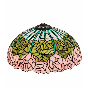 Cabbage Rose - 16 Inch Glass Shade