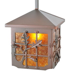 Oak Leaf & Acorn - 1 Light Square Pendant-18 Inches Tall and 17 Inches Wide - 1348859