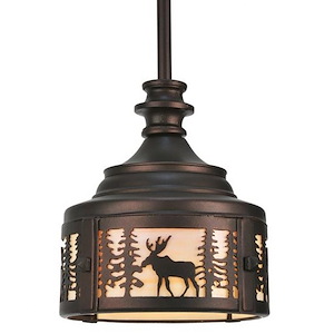 Moose at Dusk - 1 Light Mini Pendant-12 Inches Tall and 8 Inches Wide - 1348973