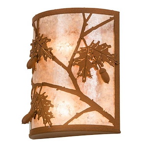Oak Leaf & Acorn - 2 Light Wall Sconce-12 Inches Tall and 10 Inches Wide - 1349059