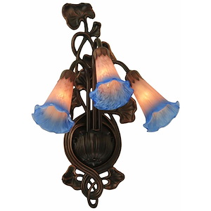 Pond Lily - 10.5 Inch Three Light Wall Sconce