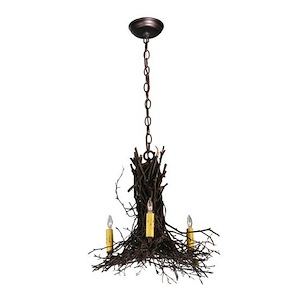 Twigs - 3 Light Chandelier-31 Inches Tall and 25 Inches Wide - 1349190