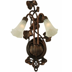 White Pond Lily - 11 Inch Two Light Wall Sconce - 830883