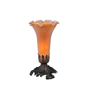 Amber Pond Lily - 8 Inch 1 Light Accent Lamp - 74675