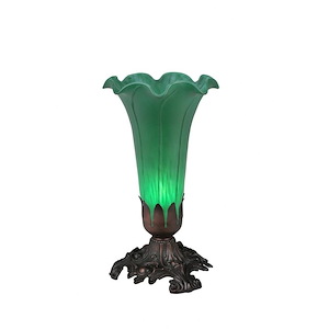 Green Pond Lily - 8 Inch 1 Light Accent Lamp - 74677