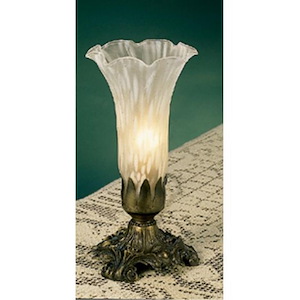 White Pond Lily - 8 Inch 1 Light Accent Lamp - 74678