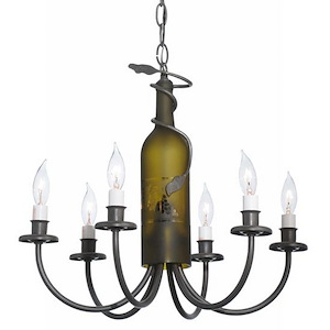 Tuscan Vineyard - 6 Light Wine Bottle Chandelier-19 Inches Tall and 18 Inches Wide - 1349211