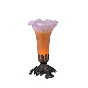 Amber/Purple Pond Lily - 8 Inch 1 Light Accent Lamp