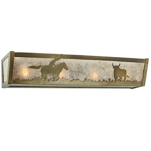 Cowboy & Steer - 4 Light Bath Vanity-4.5 Inches Tall and 5.5 Inches Wide - 1349263