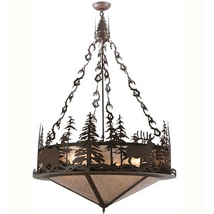 Wildlife at Dusk - 4 Light Inverted Pendant-55 Inches Tall and 38 Inches Wide - 1349324