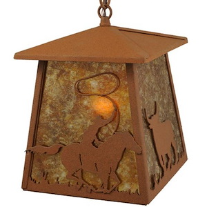 Cowboy & Steer - 1 Light Pendant-12.5 Inches Tall and 9.88 Inches Wide - 1349328