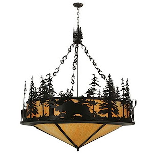Moose at Dusk - 6 Light Inverted Pendant-65 Inches Tall and 56 Inches Wide - 1349348