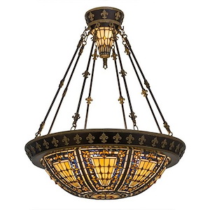 Fleur-de-lis - 4 Light Semi-Flush Mount-34.5 Inches Tall and 28 Inches Wide - 1349399