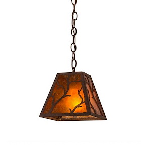 Branches - 1 Light Square Pendant-11.5 Inches Tall and 11 Inches Wide - 1349407