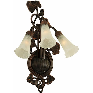 White Pond Lily - 10.5 Inch Three Light Wall Sconce - 830882