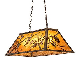 Whispering Pines - 6 Light Oblong Pendant-18 Inches Tall and 17 Inches Wide - 1349841