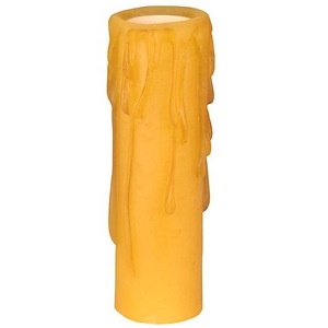 1.25 Inch W X 4 Inch H Poly Resin Honey Amber Flat Top Candle Cover