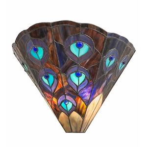 14 Inch Wide Peacock Wall Sconce