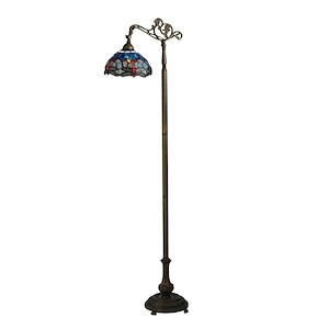 60.5 Inch H Tiffany Hanginghead Dragonfly Bridge Arm Floor Lamp