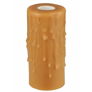 2 Inch W X 4 Inch H Beeswax Honey Amber Flat Top Candle Cover - 824417
