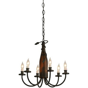 Tuscan Vineyard - 6 Light Wine Bottle Chandelier-20 Inches Tall and 18 Inches Wide - 1350284