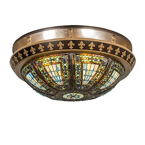 Fleur-de-lis - 48W 4 LED Flush Mount-12 Inches Tall and 28 Inches Wide - 1350346