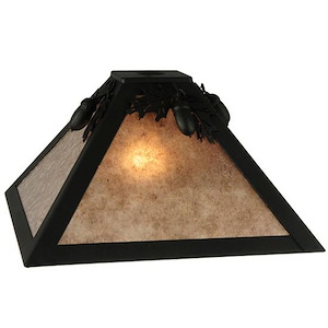 Oak Leaf & Acorn - Square Shade-6.25 Inches Tall and 16.25 Inches Wide - 1350366