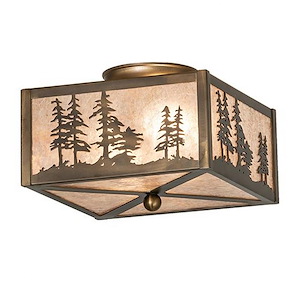 Tall Pines - 2 Light Flush Mount-7 Inches Tall and 14 Inches Wide - 1350428