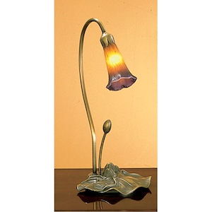 Amber/Purple Pond Lily - 16 Inch 1 Light Accent Lamp