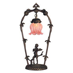 19 Inch High Pink Cherub with Violin Accent lamp
