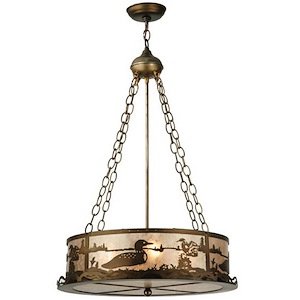 Loon - 4 Light Inverted Pendant-36 Inches Tall and 22 Inches Wide - 1350527
