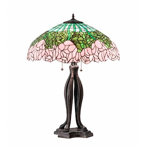 30 Inch High Cabbage Rose Table Lamp - 993000