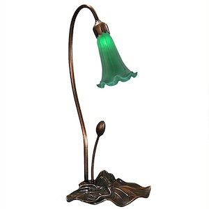 Green Pond Lily - 16 Inch 1 Light Accent Lamp - 74725