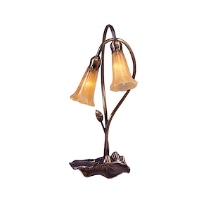 Amber Pond Lily - 2 Light Accent Lamp - 74729